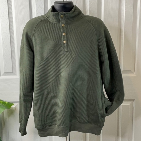Goodfellow & Co Men's Quilted Snap Pullover Sweatshirt Various Sizes - Picture 3 of 12